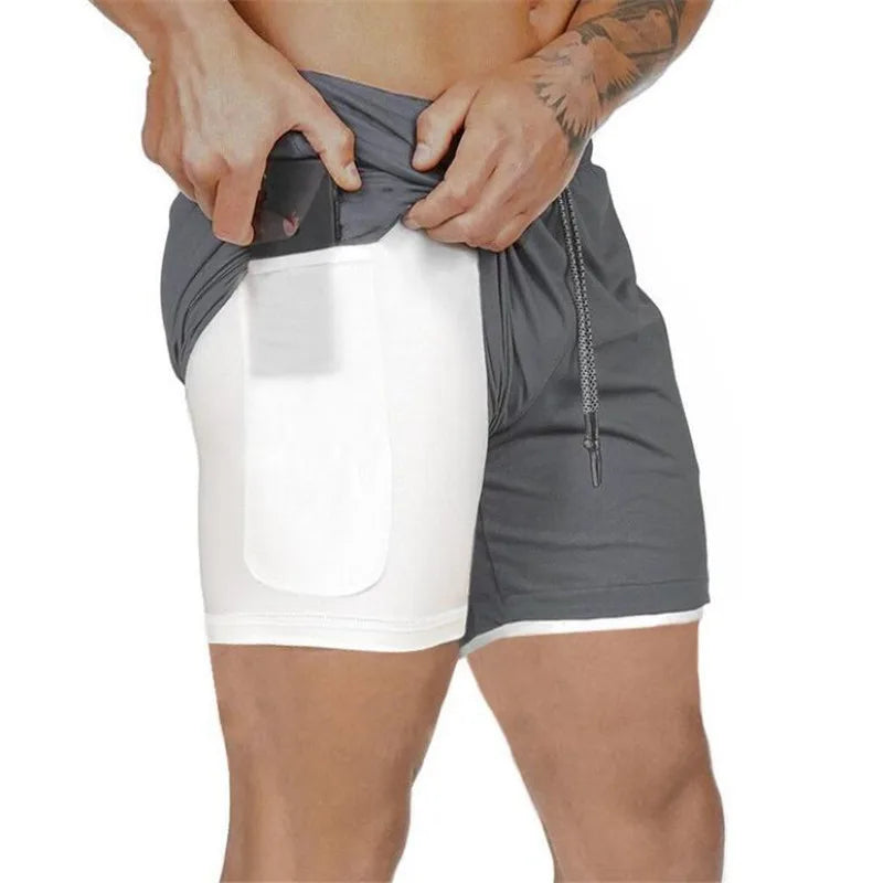 Double-deck Running Shorts 2 In 1 Beach Bottoms