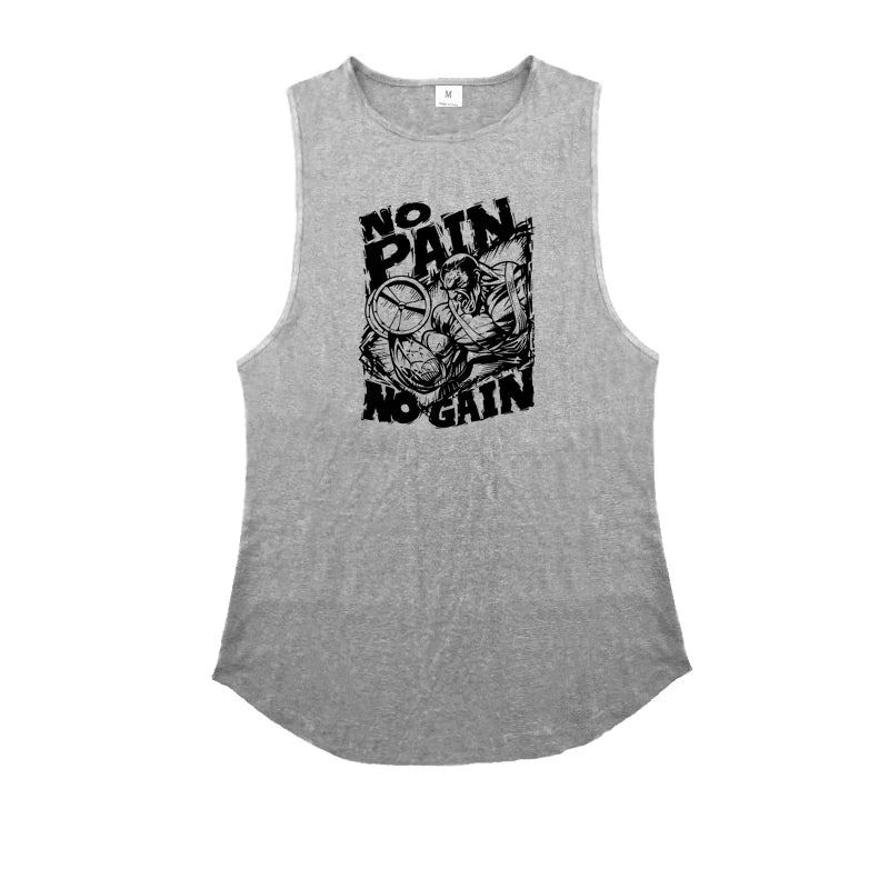 NO PAIN NO GAIN Printed Sport Tank