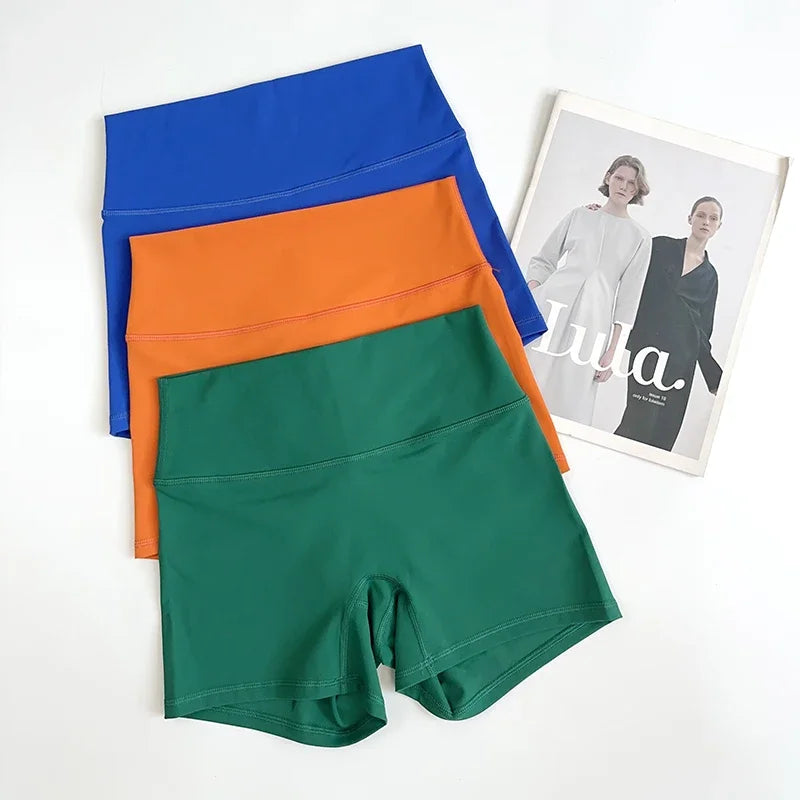 Women Sports Biker Shorts Women Naked Feeling High Waist Yoga Shorts Push Up Fitness Leggings Tummy Control Yoga Slim Shorts