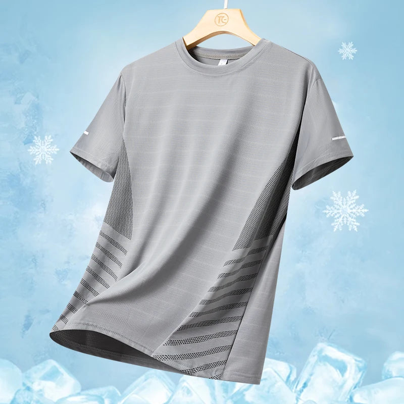 Running T-shirt Men Summer Ice Silk