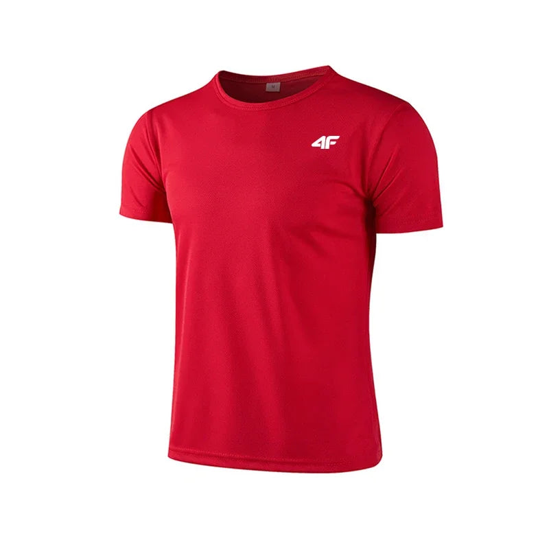 Men's Summer Exercise Trainning T-shirt High Quality Breathable Quick Dry Short Sleeved Top Marathon Gym Fitness Basketball Tees