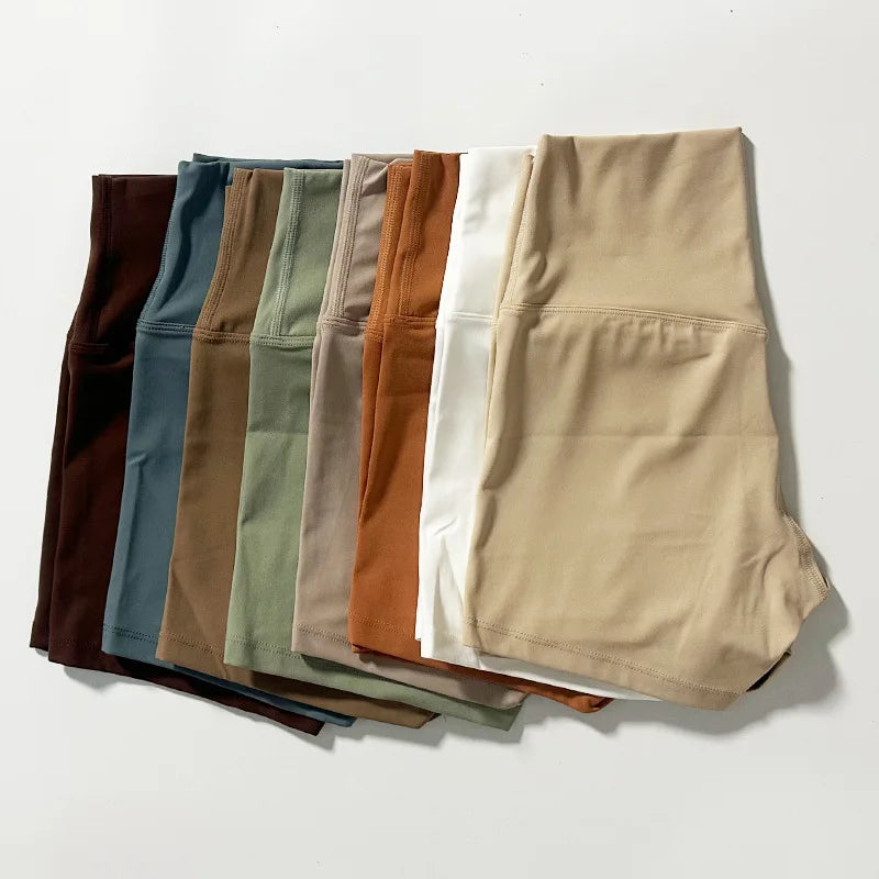 Sexy Solid Color Soft Tight Women Fitness Sport Short High Waist Yoga Short Leggings Cycling Comprehensive Training Jog Athletic