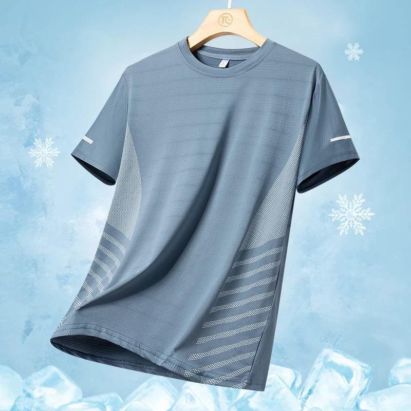 Running T-shirt Men Summer Ice Silk
