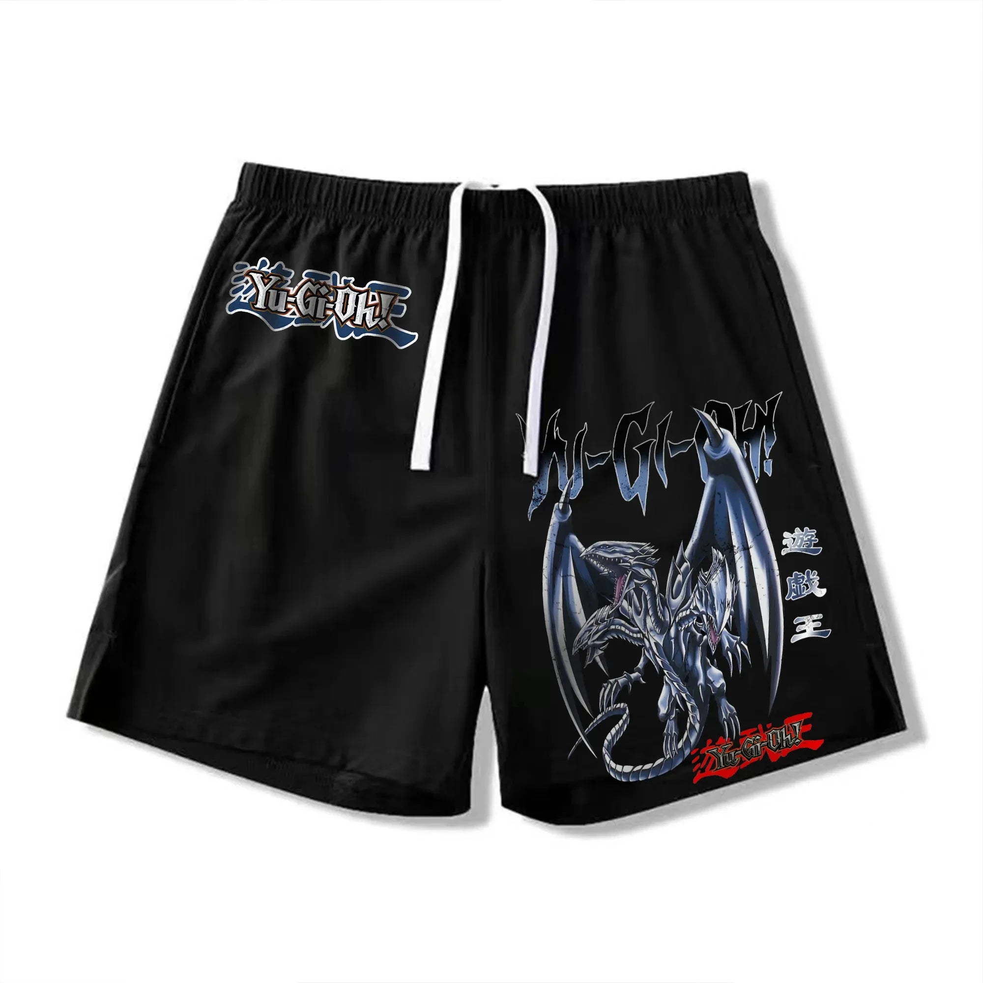 Men 2 in 1 Shorts Black Outer Layer YuGiOh Monster Graphic