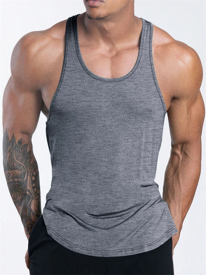 NEW Men's Fitness Tank Top Summer Training Undershirt men Basketball quick-dry Breathable loose Tank Top men casual Sports Vest
