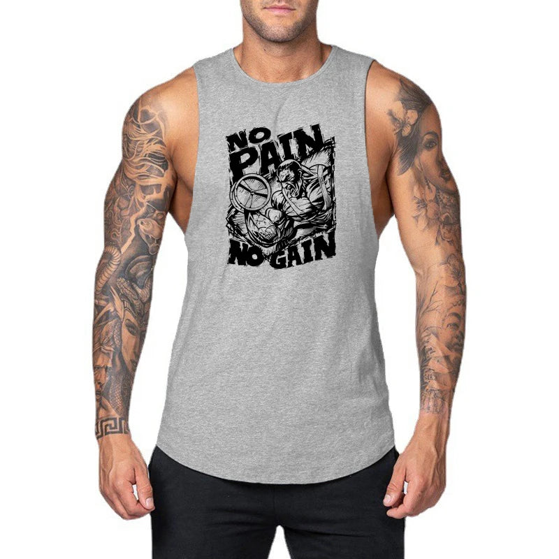 NO PAIN NO GAIN Printed Sport Tank