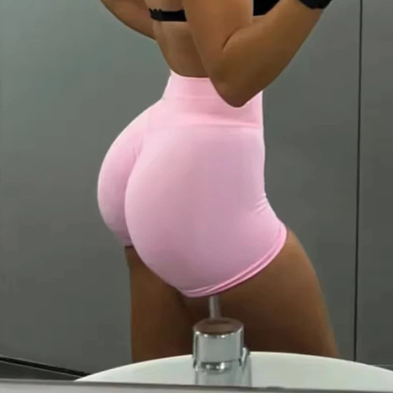 Gym Shorts Women Fitness Sports Biker Shorts 4.5" Low Ribbed Band Yoga Shorts