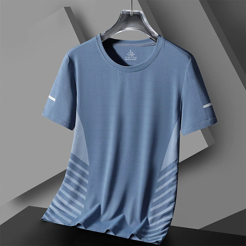 Running T-shirt Men Summer Ice Silk