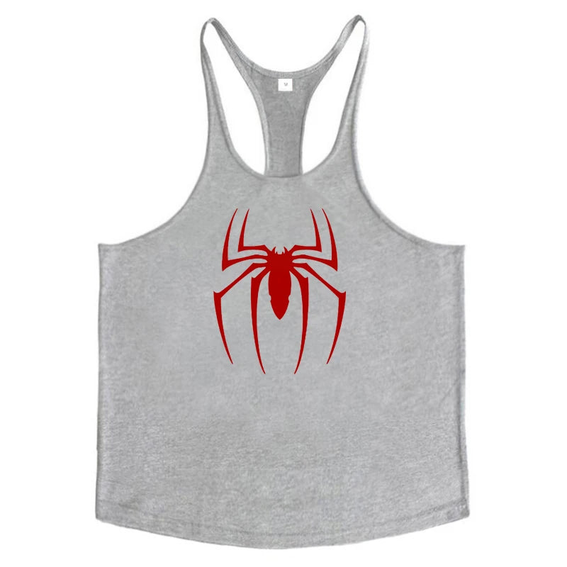 Red Spider Printed Sleeveless Y-back Tank