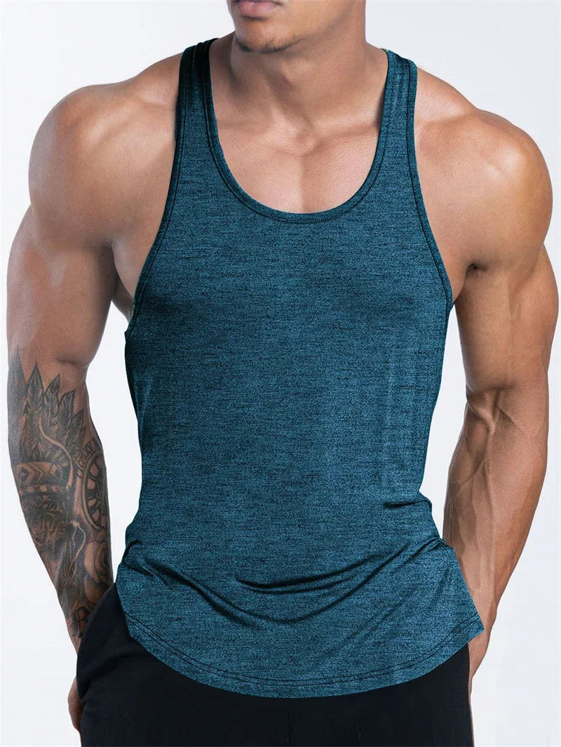 NEW Men's Fitness Tank Top Summer Training Undershirt men Basketball quick-dry Breathable loose Tank Top men casual Sports Vest