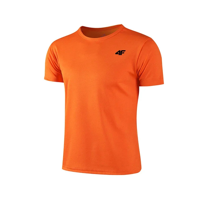 Men's Summer Exercise Trainning T-shirt High Quality Breathable Quick Dry Short Sleeved Top Marathon Gym Fitness Basketball Tees