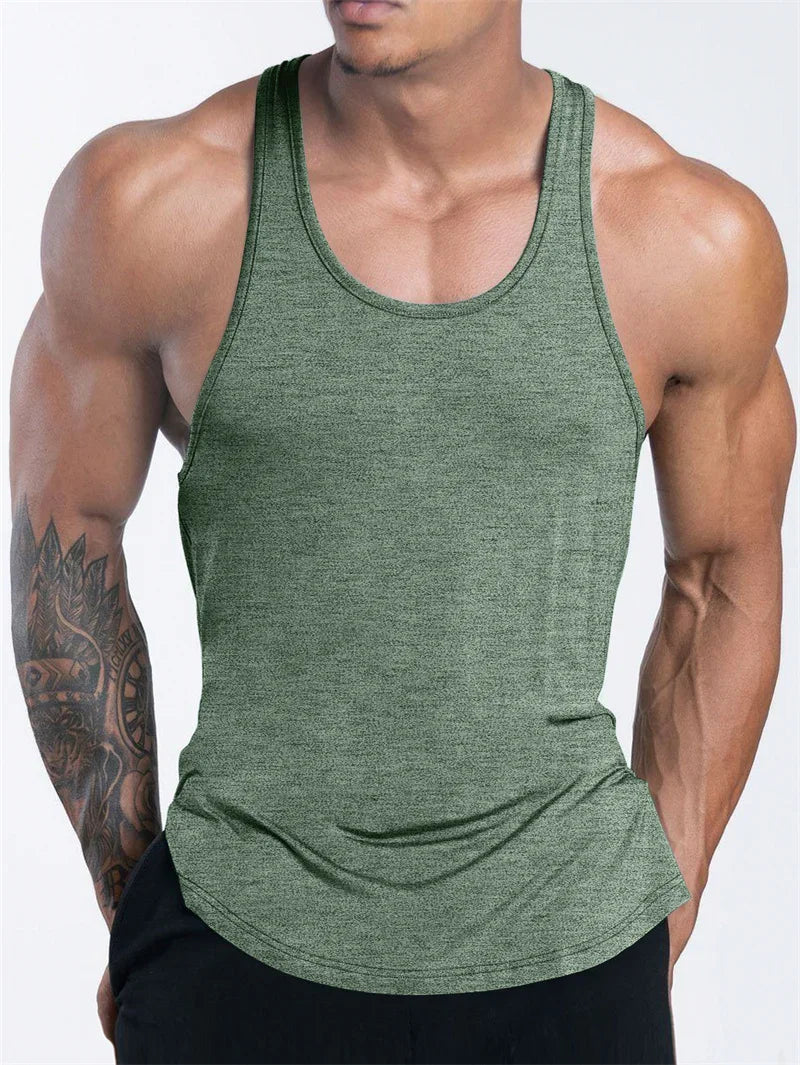 NEW Men's Fitness Tank Top Summer Training Undershirt men Basketball quick-dry Breathable loose Tank Top men casual Sports Vest