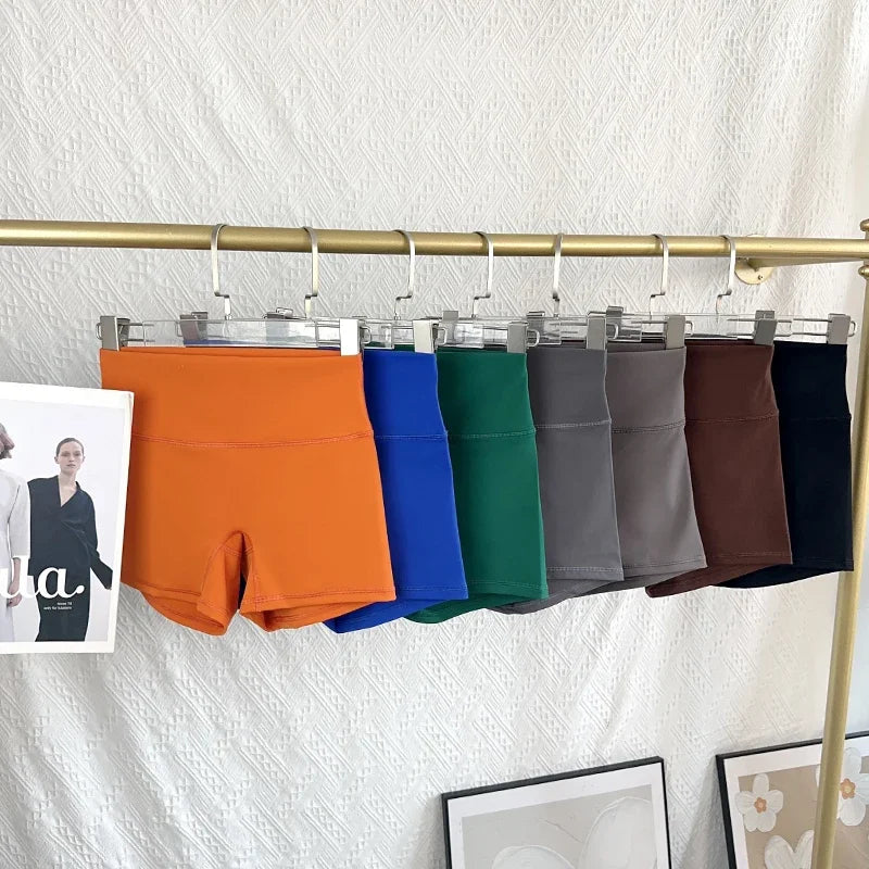 Women Sports Biker Shorts Women Naked Feeling High Waist Yoga Shorts Push Up Fitness Leggings Tummy Control Yoga Slim Shorts