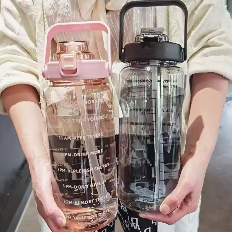 2 Liters Straw Plastic Water Bottle