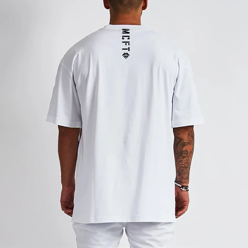 Summer New Men's Cotton Loose Fitness V-neck