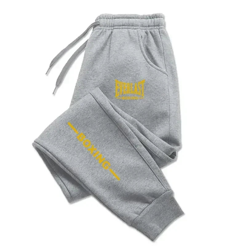 2025 Autumn Winter EVERLAST Printed Running Pants Men Women Outdoor Sports Fitness Pants Jogging Fleece Casual Sports Pants