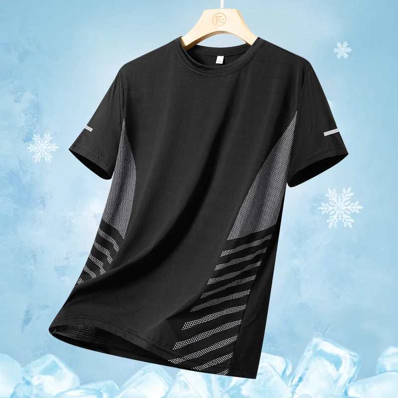 Running T-shirt Men Summer Ice Silk