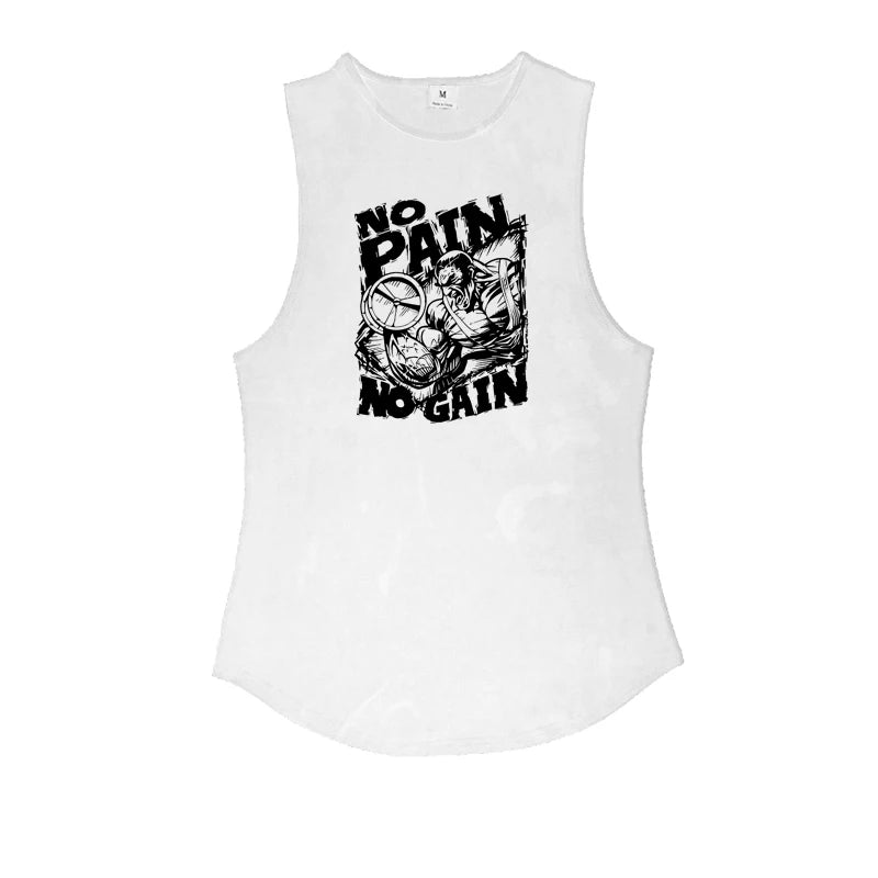 NO PAIN NO GAIN Printed Sport Tank
