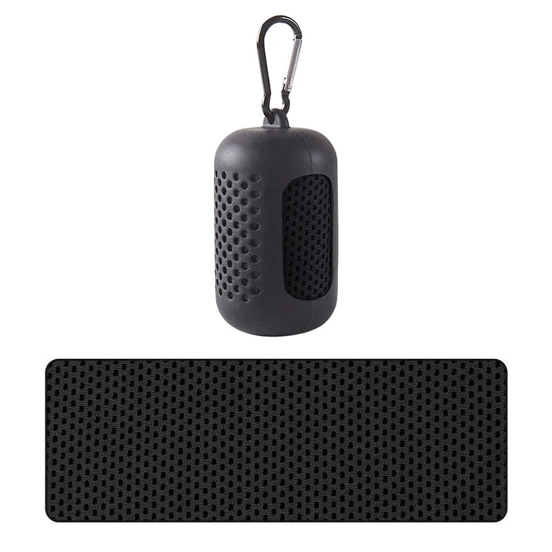 Portable Circular Silicone Wrapped Cooling Towel