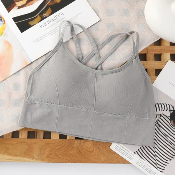 Sexy Women Tops Back Cross Strap