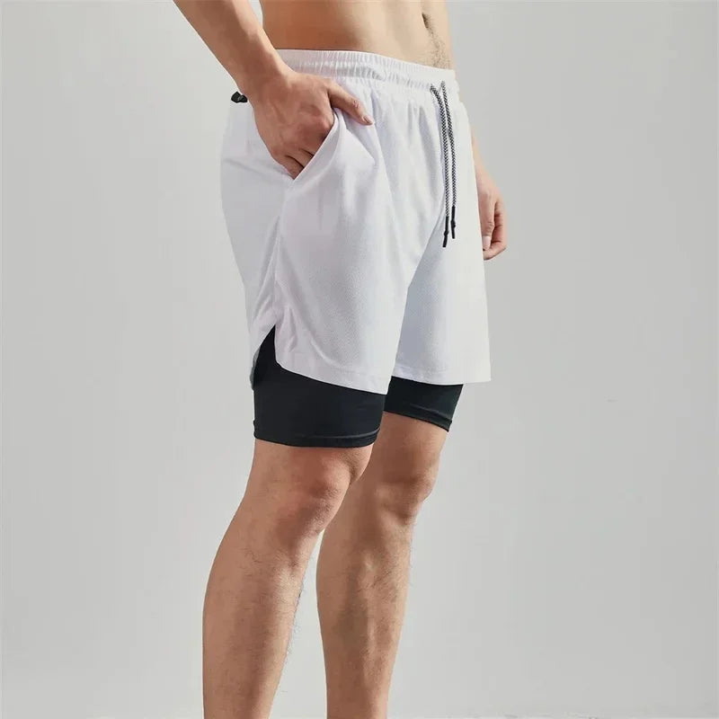 New Running Shorts Shark Printed Gym Sports Shorts
