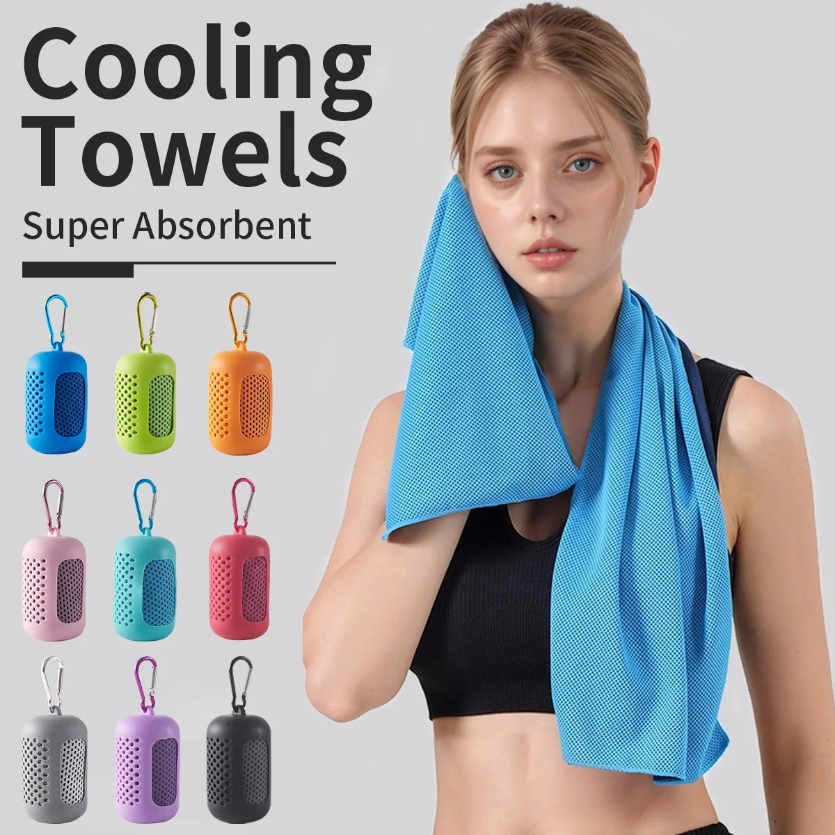 Portable Circular Silicone Wrapped Cooling Towel