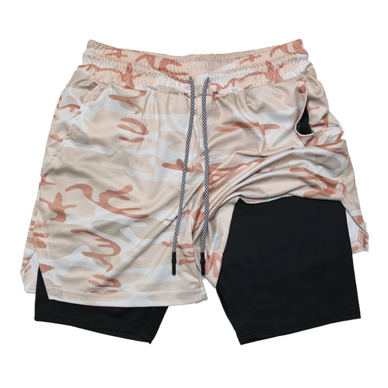 Men's Multi Pocket Shorts Fitness Shorts Casual Beach Sports Lined Skinny Shorts Everyday Style Mesh Camouflage Running Shorts