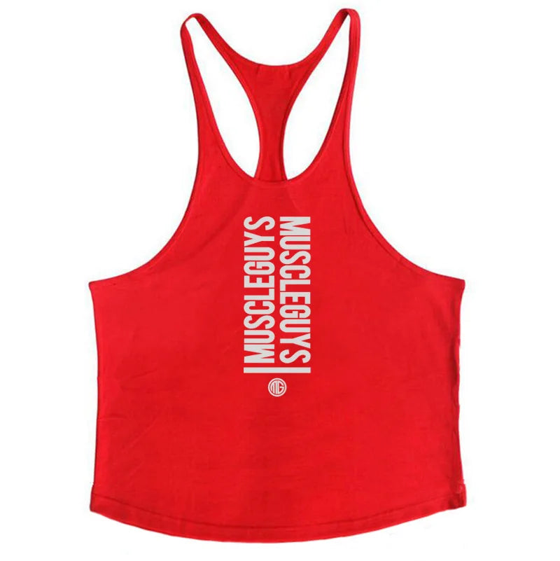 Summer Men Gym Workout Printed Tank