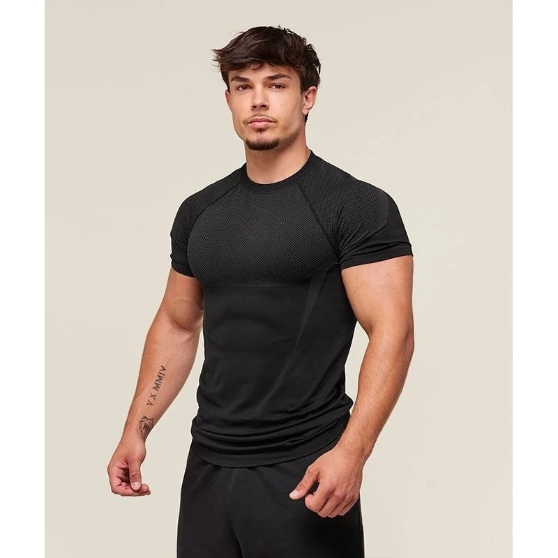Men's High Elastic Quick Dry Sports Shark T-Shirt
