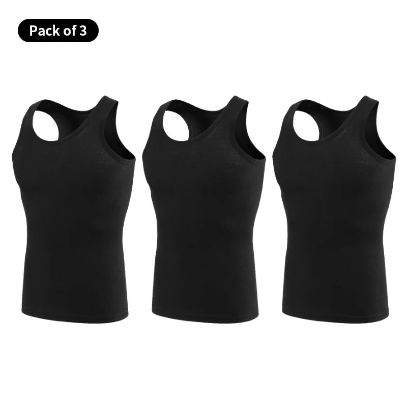 3/1 piece men's pure cotton vest fitness training jacket
