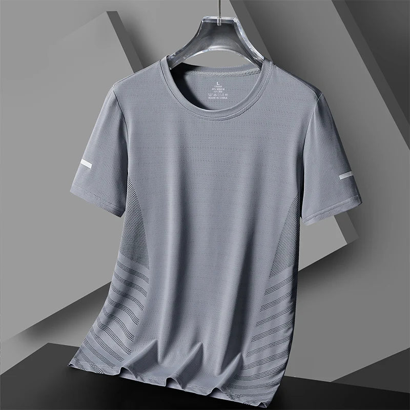 Running T-shirt Men Summer Ice Silk