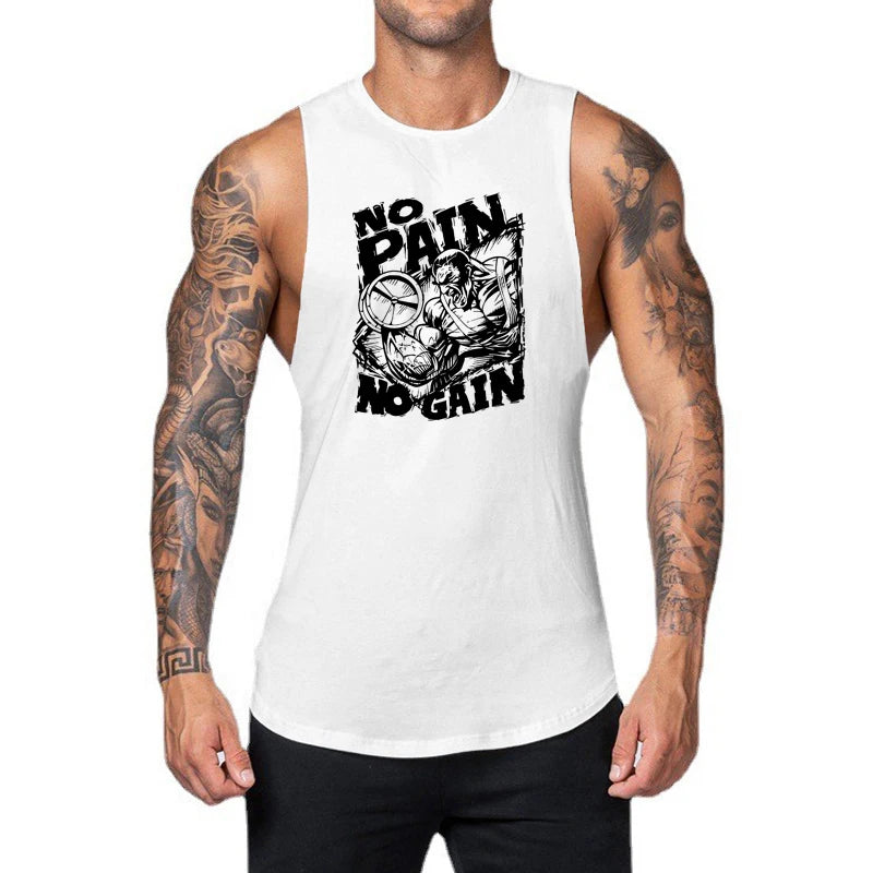NO PAIN NO GAIN Printed Sport Tank