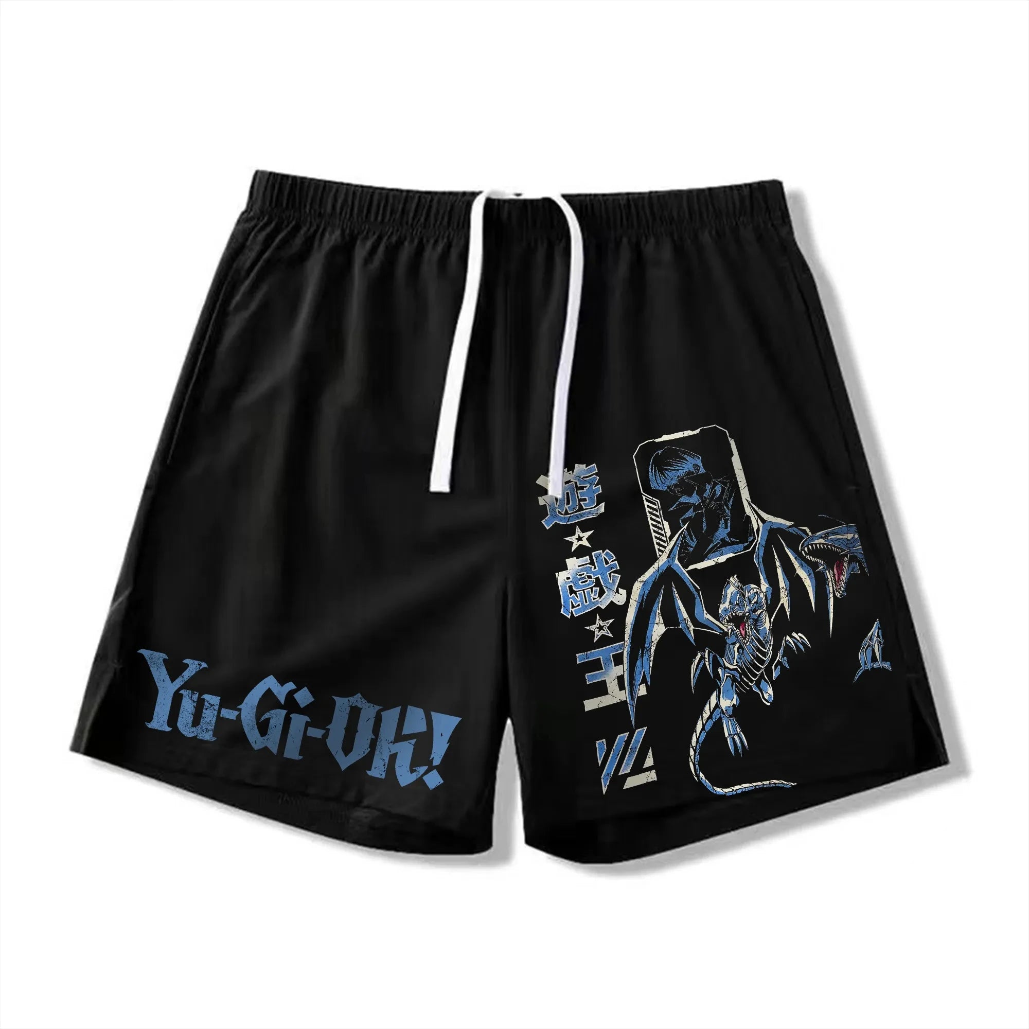 Men 2 in 1 Shorts Black Outer Layer YuGiOh Monster Graphic