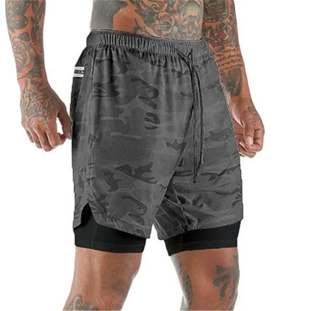 Double-deck Running Shorts 2 In 1 Beach Bottoms