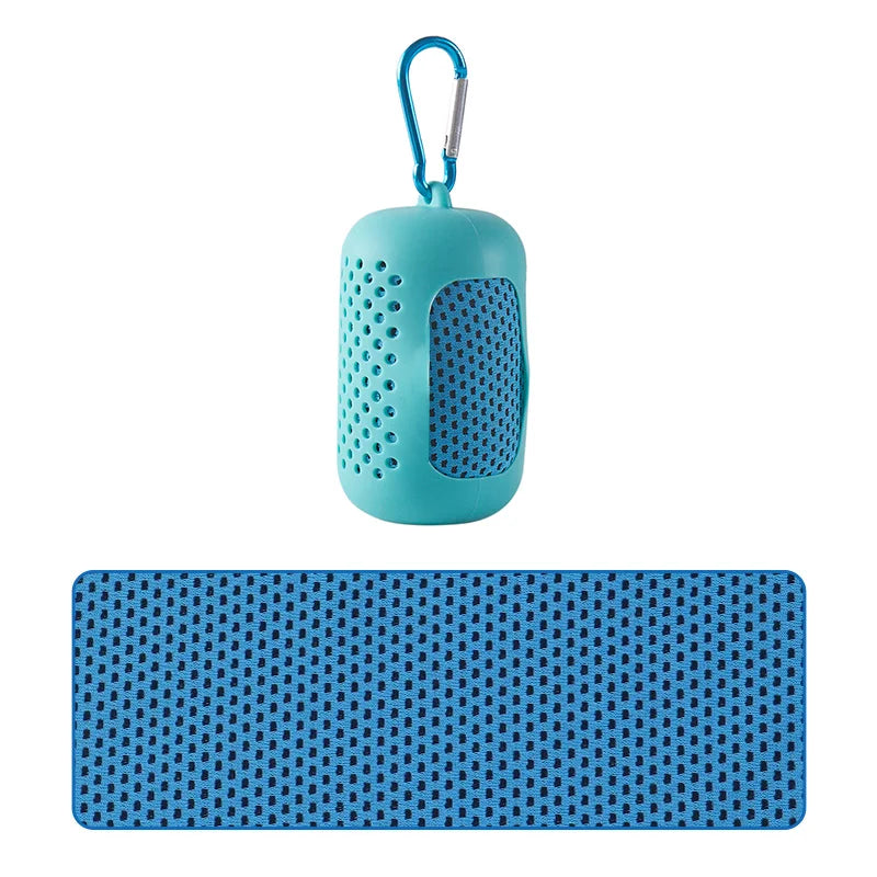 Portable Circular Silicone Wrapped Cooling Towel