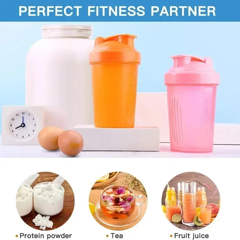 Sports Shaker Bottles Water Cups Whey Protein Powder Mixer Bottle Leak Proof Fitness Gym Shaker Outdoor Portable Drink Cup 400ML