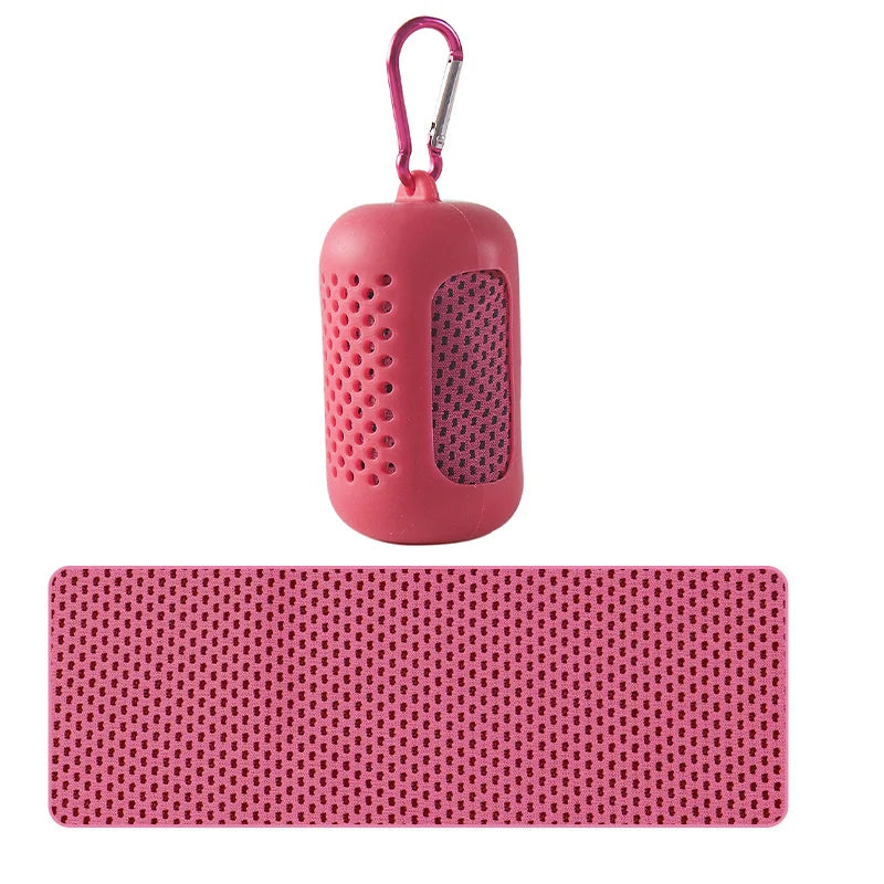 Portable Circular Silicone Wrapped Cooling Towel