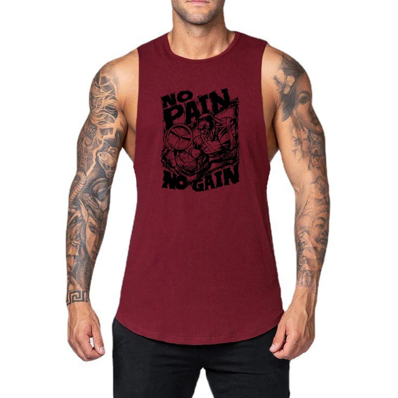 NO PAIN NO GAIN Printed Sport Tank