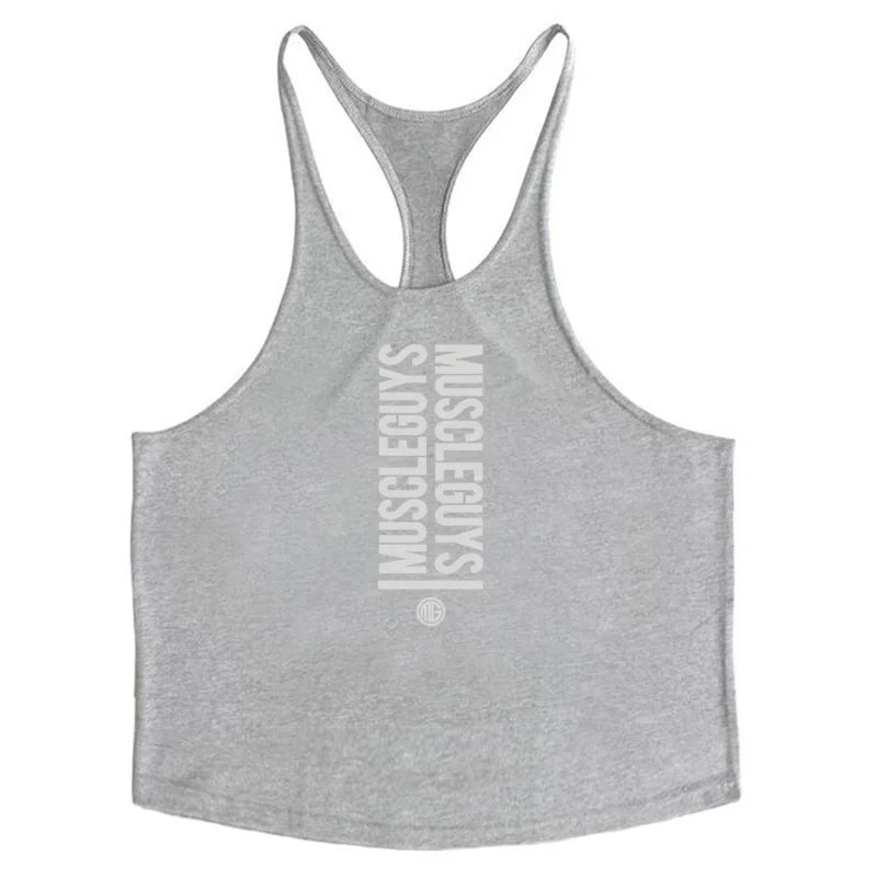 Summer Men Gym Workout Printed Tank