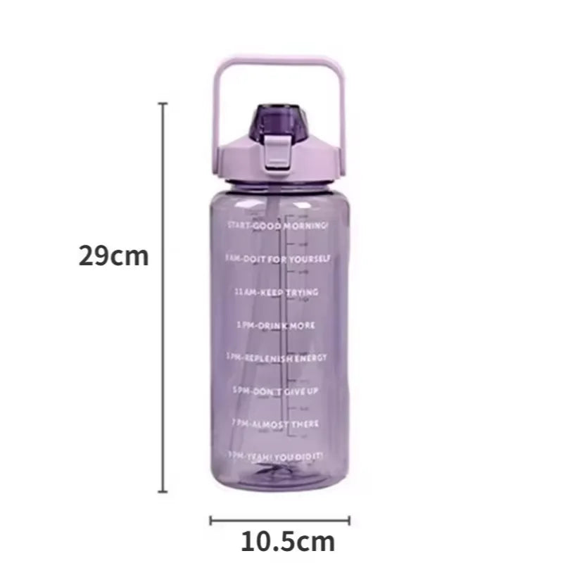 2 Liters Straw Plastic Water Bottle
