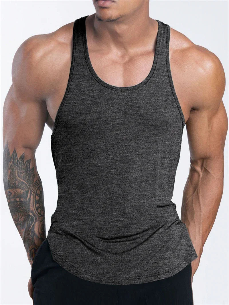NEW Men's Fitness Tank Top Summer Training Undershirt men Basketball quick-dry Breathable loose Tank Top men casual Sports Vest