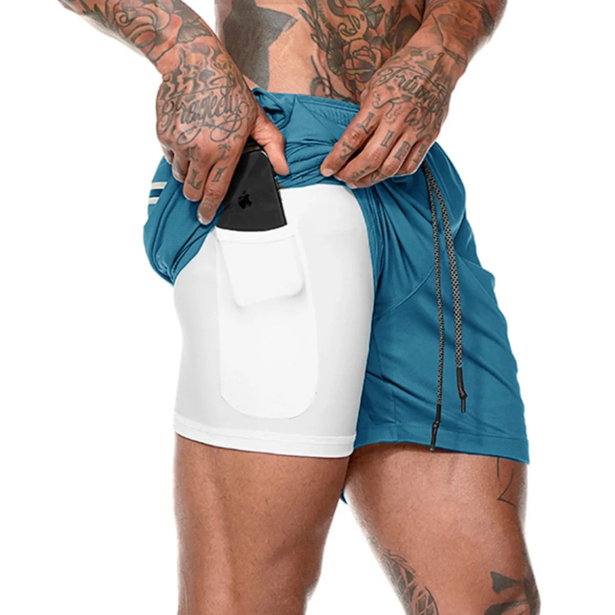 Double-deck Running Shorts 2 In 1 Beach Bottoms