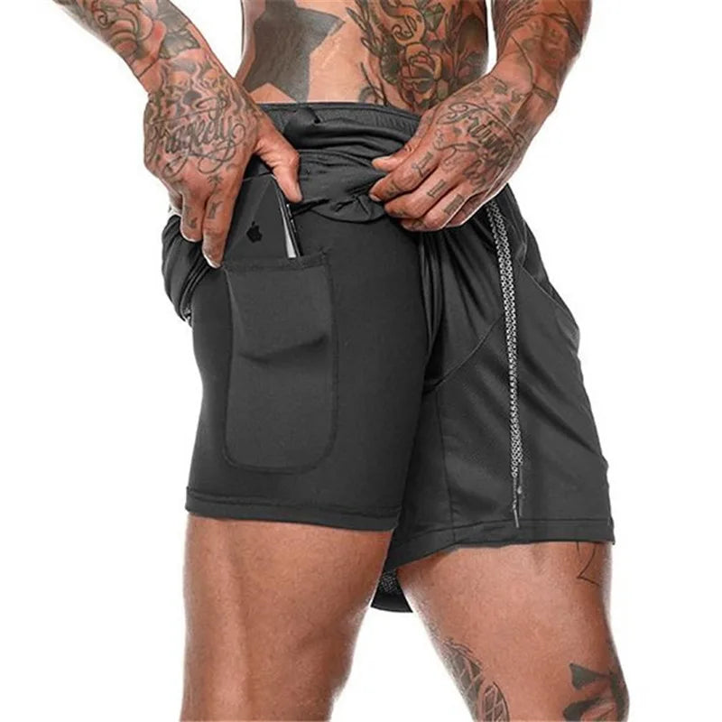 Double-deck Running Shorts 2 In 1 Beach Bottoms
