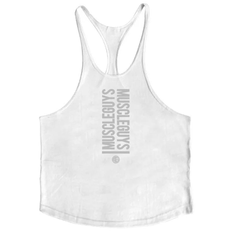 Summer Men Gym Workout Printed Tank