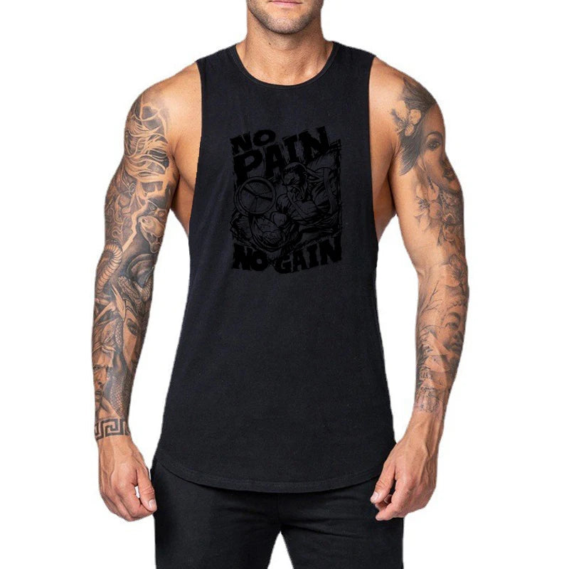 NO PAIN NO GAIN Printed Sport Tank