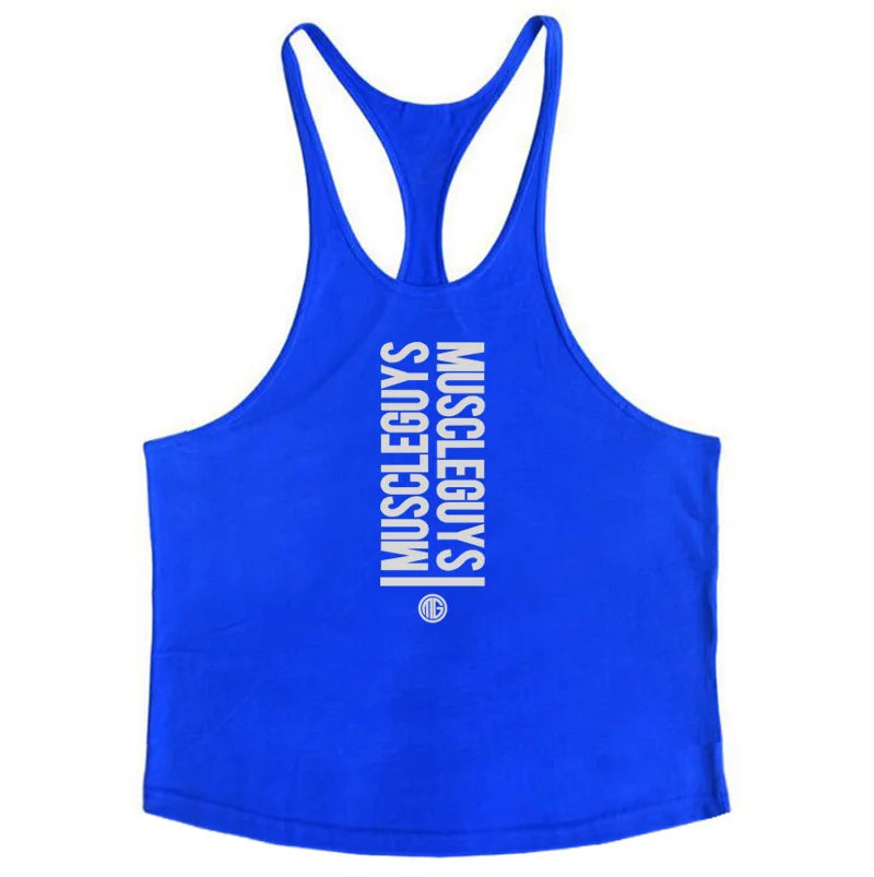 Summer Men Gym Workout Printed Tank