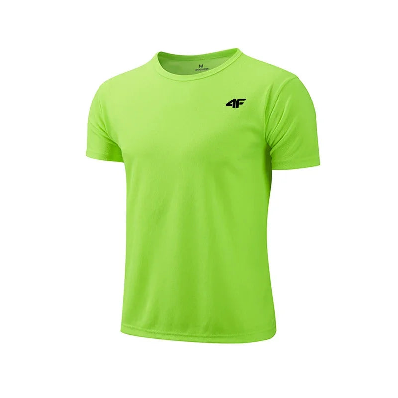 Men's Summer Exercise Trainning T-shirt High Quality Breathable Quick Dry Short Sleeved Top Marathon Gym Fitness Basketball Tees