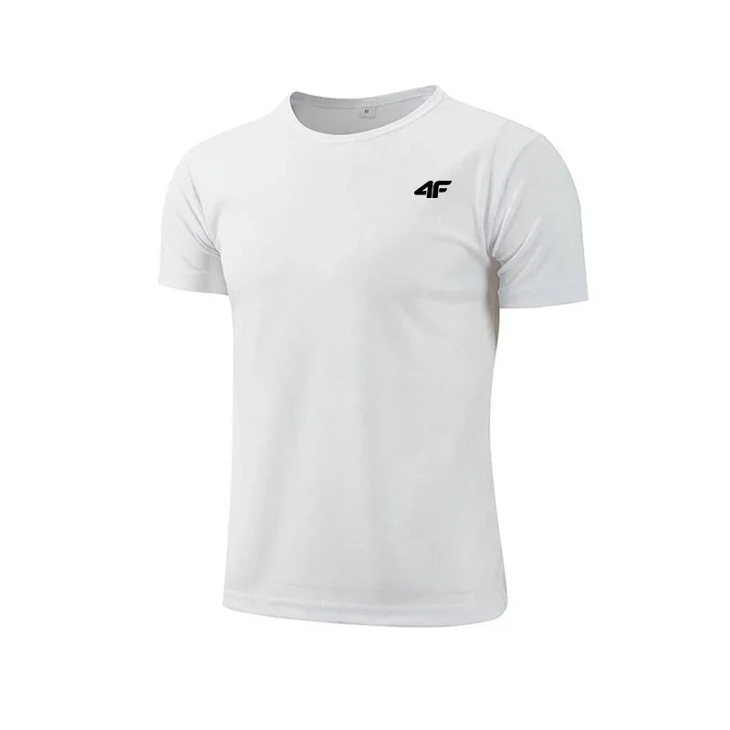 Men's Summer Exercise Trainning T-shirt High Quality Breathable Quick Dry Short Sleeved Top Marathon Gym Fitness Basketball Tees