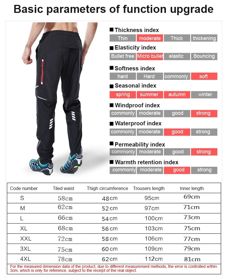 WEST BIKING Cycling Pants Windproof Bicycle Pants Quick Drying Riding Bike Pants Fishing Fitness Trousers Sport Equipment