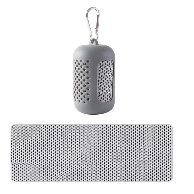 Portable Circular Silicone Wrapped Cooling Towel